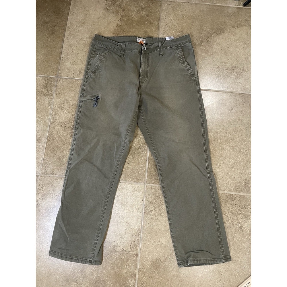 Weatherproof Vintage Canvas Casual Pants Men's Sz 36x30 Military Green Outdoor